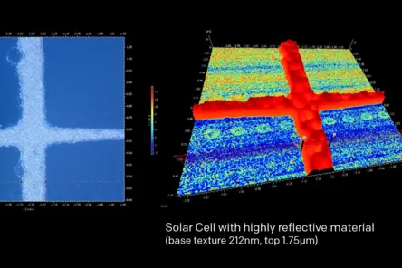 高反射材料太阳能电池微结构三维粗糙度分析，基底纹理212nm，顶层厚度1.75μm
