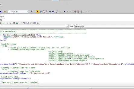 打开Polytec 文件访问接口,用于使用LabView和Python编程开发自定义解决方案