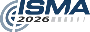 2026年ISMA噪声与振动会议标志，强调机械与机电系统噪声振动测量、建模及控制技术